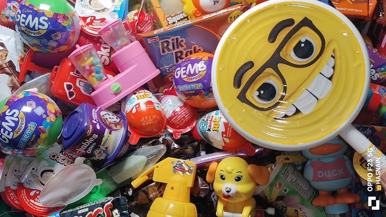 Kinder Joy toy gems candy lollipop skittles ice ball candy मेंटोस gems candy 🍬