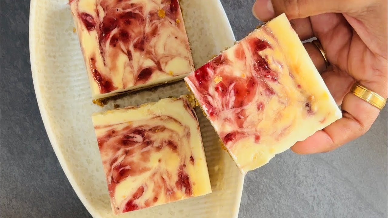 Baked Strawberry Cheese Cake | Cheese Cake | Strawberry Cheese Cake 