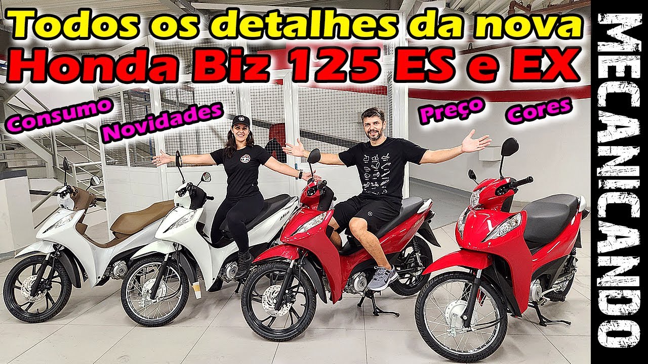 TODOS OS DETALHES DA NOVA BIZ 125 NAS VERSÕES ES E EX - PREÇO NOVIDADES CORES NOVO FREIO CONSUMO