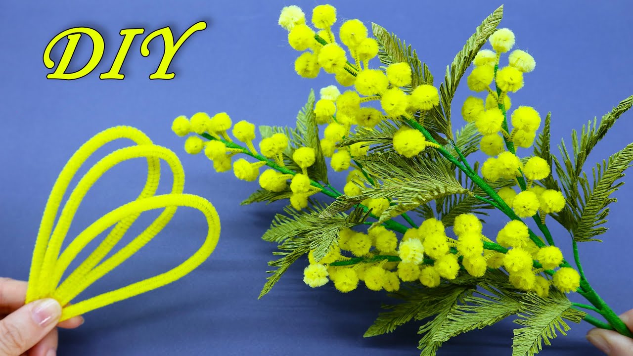 🏵️МИМОЗА своими руками 🏵️ Цветы из синельной проволоки/Flower Pipe Cleaner