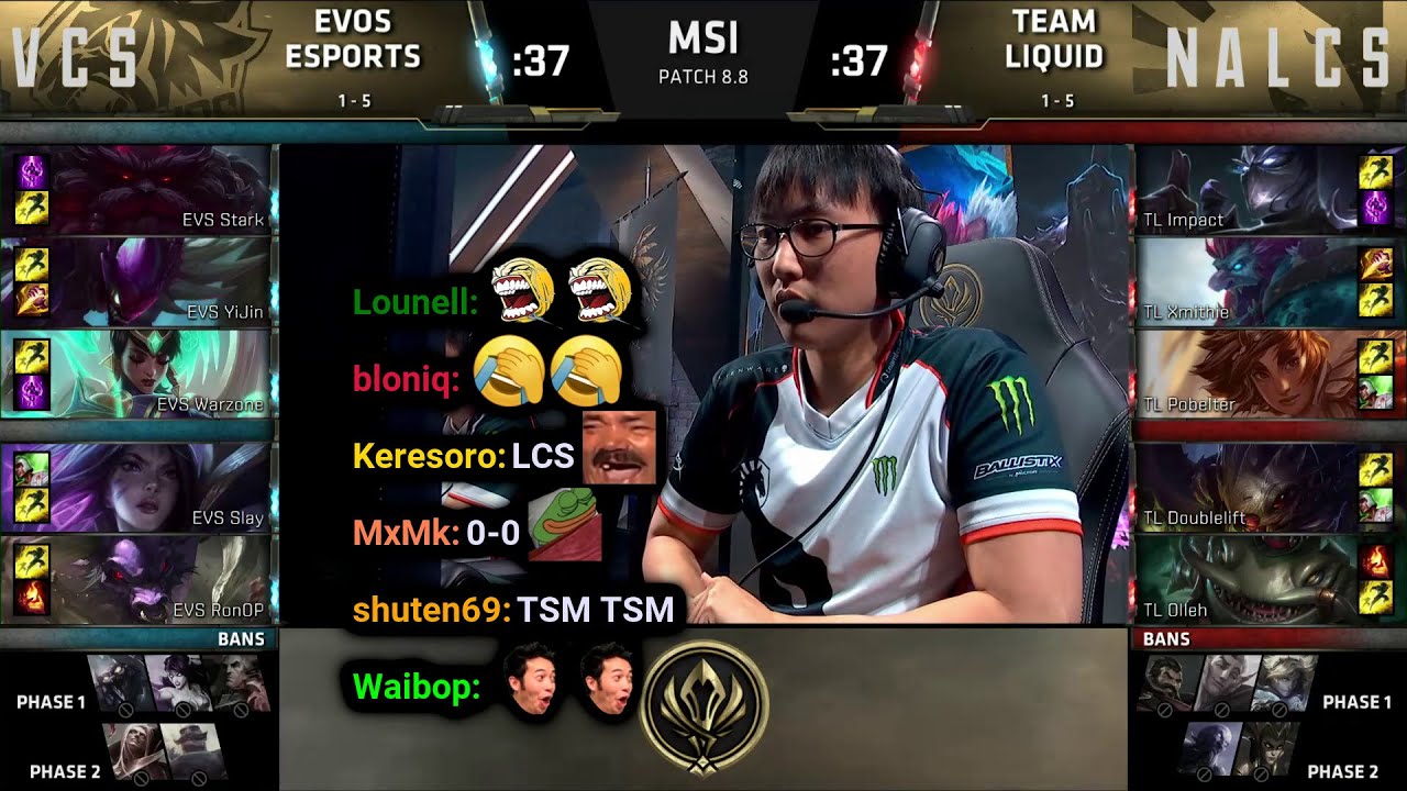 EVS vs TL | 2018 MSI Groups Day 4 | Twitch VOD with Chat