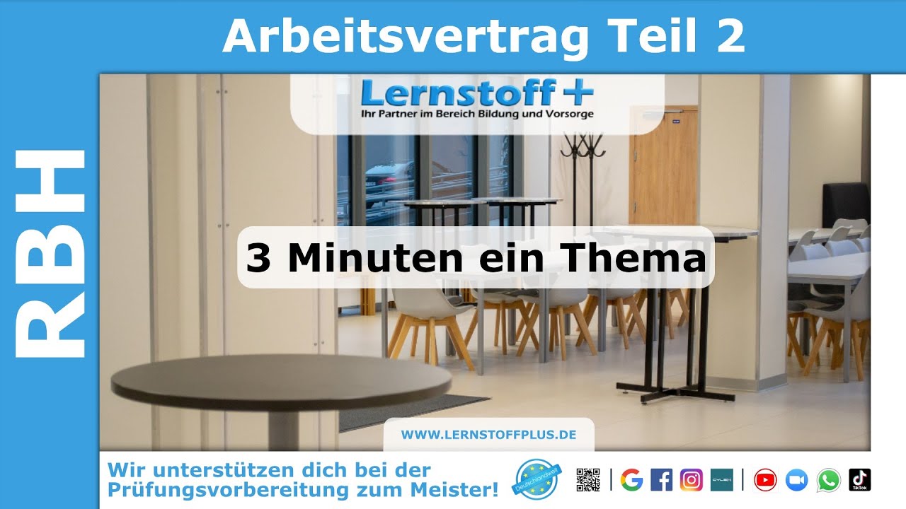 Industriemeister | Logistikmeister | RBH | Arbeitsvertrag Teil 2