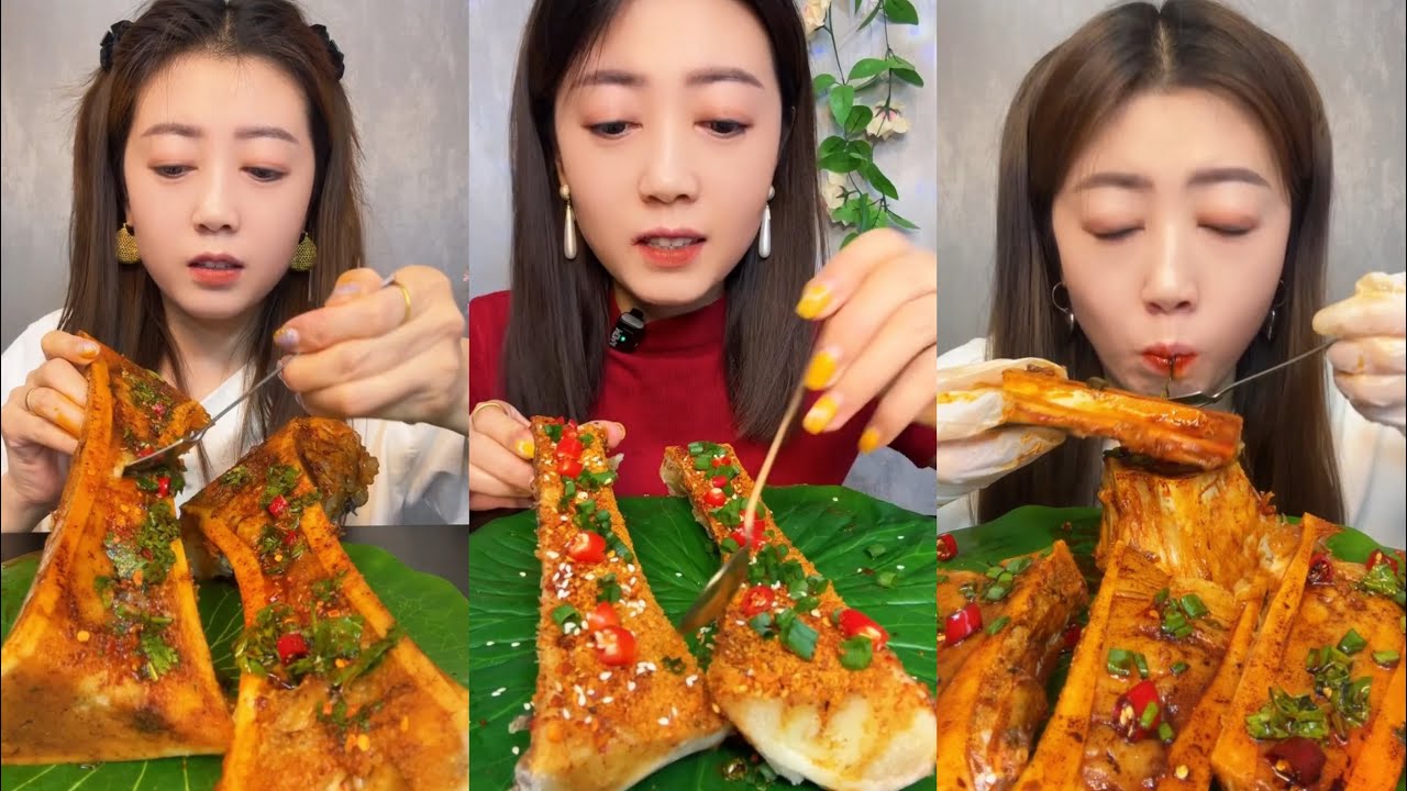 asmr mukbang spicy bone marrow - 牛骨髓 - 牛肉の骨髄 - 쇠고기 골수 - TỦY XƯƠNG BÒ - eatting show #772