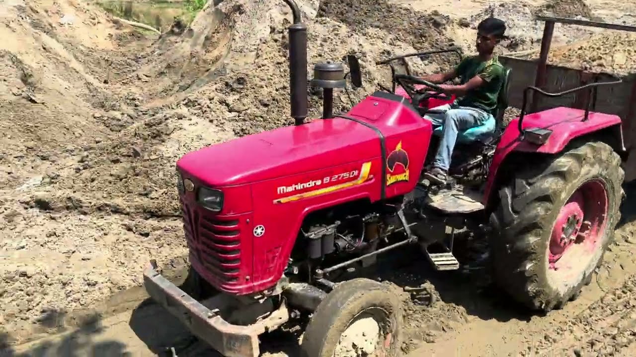 All My Tractors Came To The Field To Work Loaded With  Backhoe Machine Then Went Down With The Load