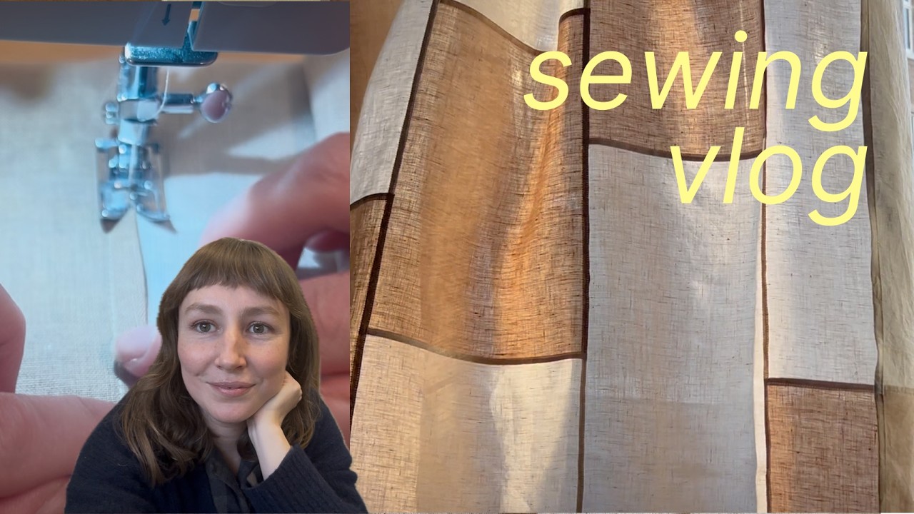Sewing vlog: making tea dyed linen curtains!