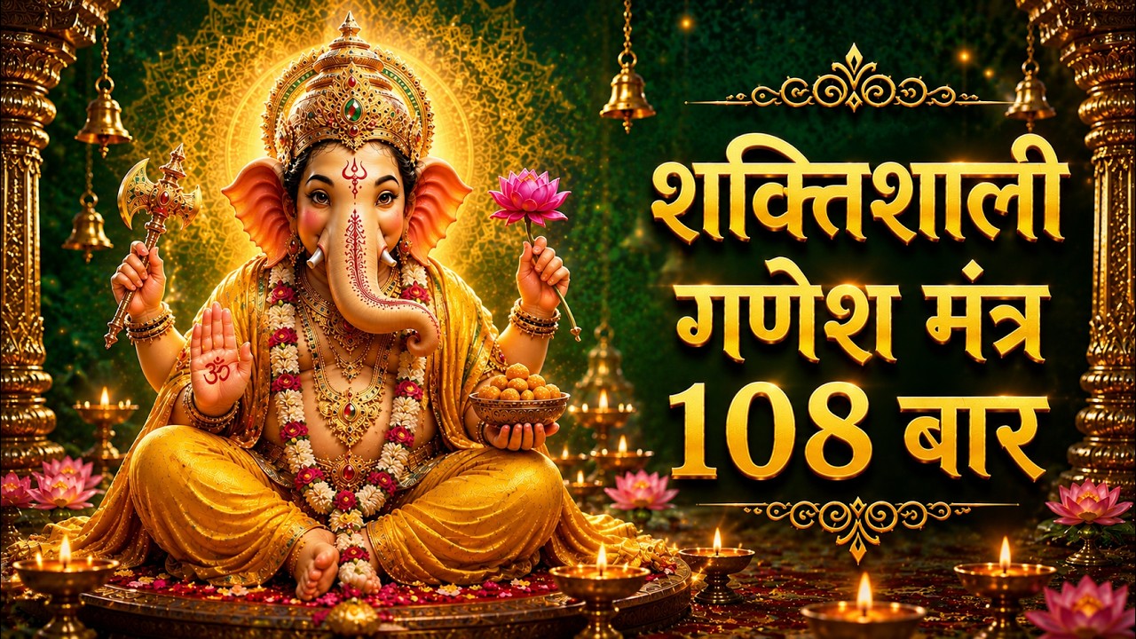🕉️ 108 Times Powerful Ganesh Mantra for Job, Career Growth & Good Fortune #ganesh #mantra #bhakti 🕉️
