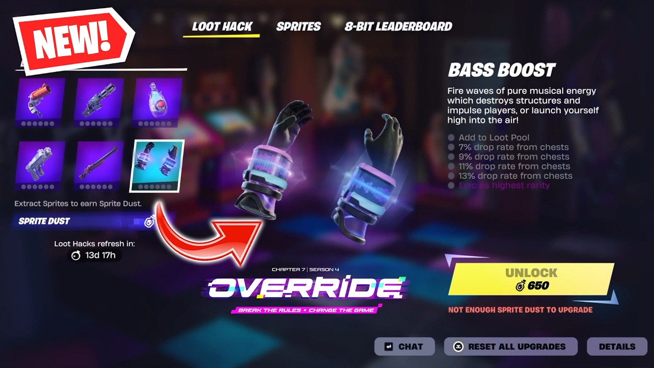 Как использовать Loot Hack в 4 сезоне Fortnite: механика Override