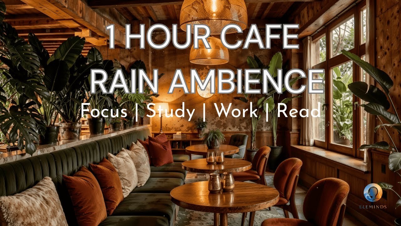 1 Hour Rainy Cafe Ambience for Focus, Studying & Calm Work