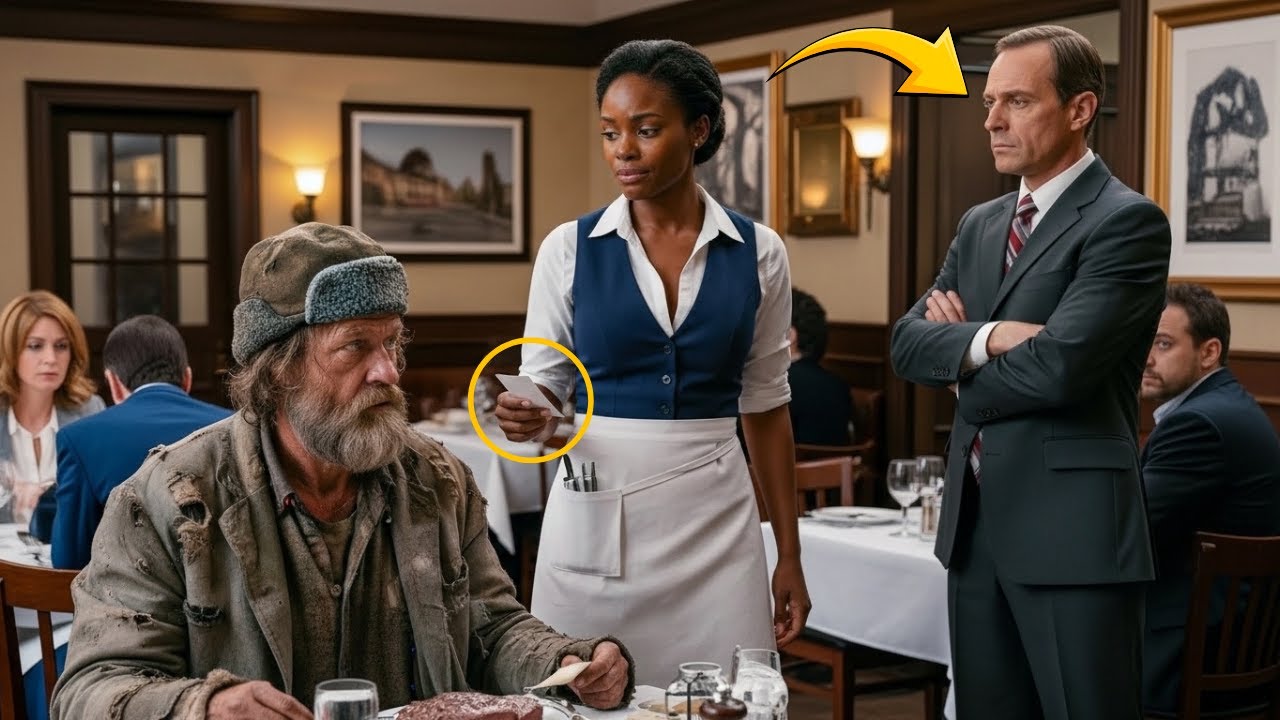 Undercover Billionaire Orders Steak — Black Waitress Saves Him with Secret Note | African Ashes