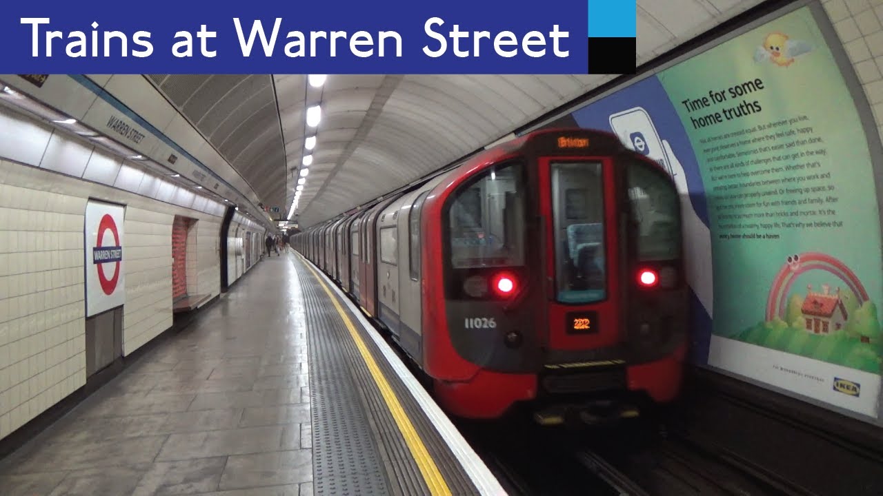 London Underground Victoria and Northern line trains at Warren Street