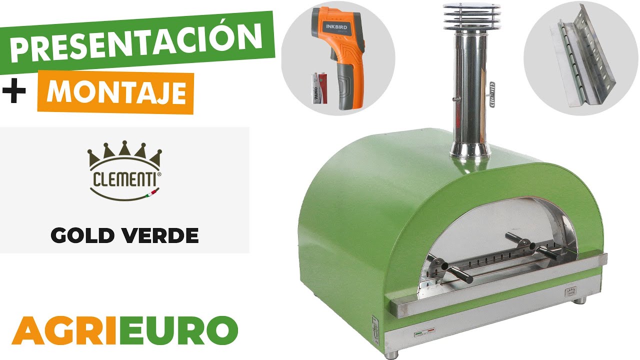 Clementi Gold Verde - Horno de leña para pizza para exteriores - Presentación y Montaje