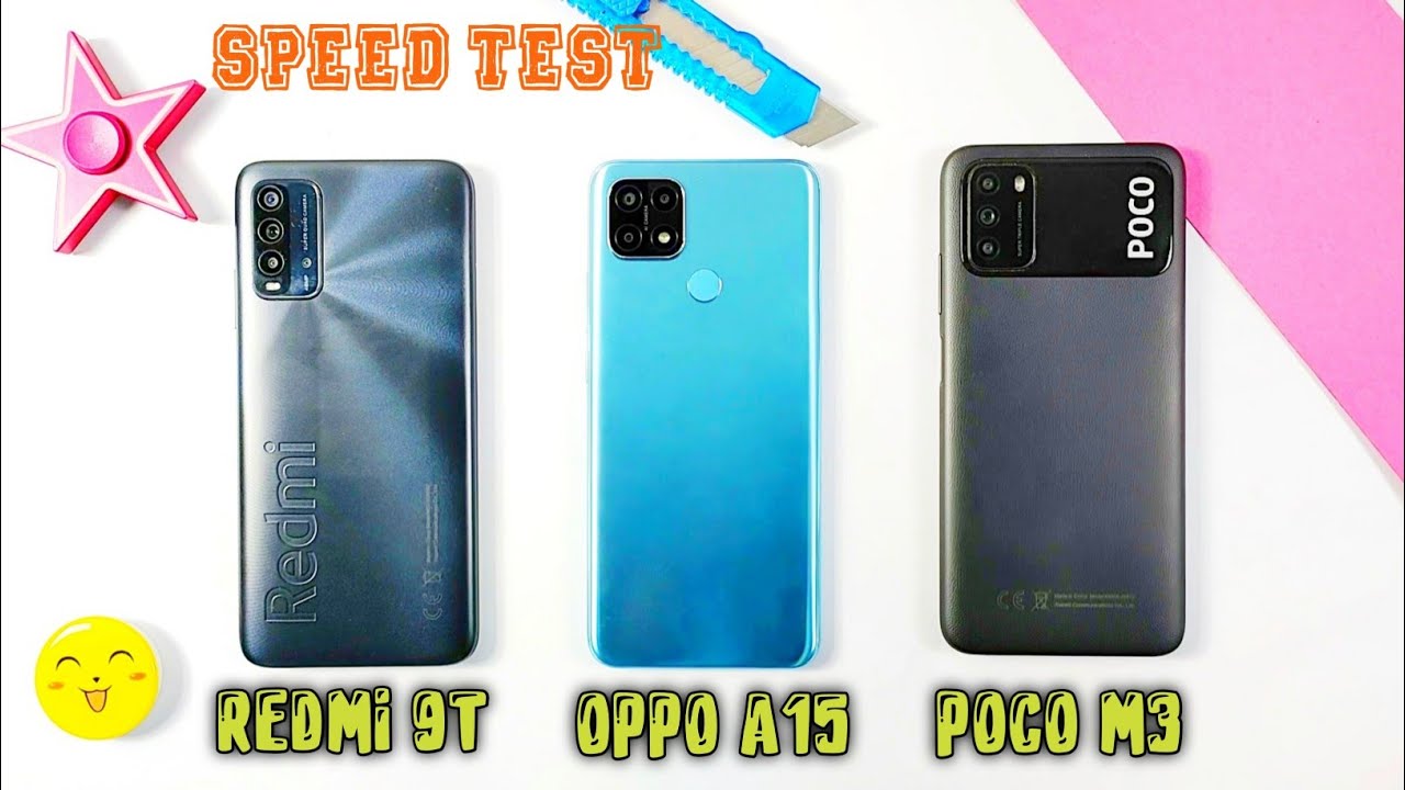 Oppo A15 Vs Xiaomi Poco M3 Vs Redmi 9t Speed Test🔥🔥