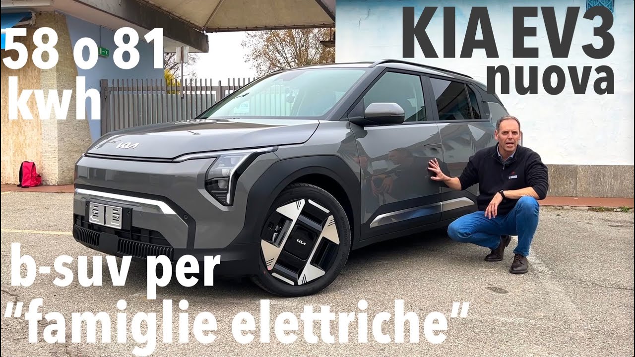 Nuova KIA EV3 su strada: come va il b-suv elettrico coreano con batterie da 58 o 81 kwh