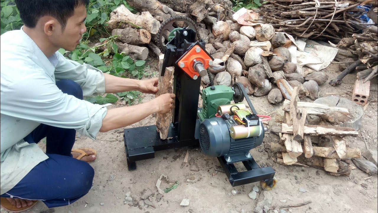 hướng dẫn làm máy chẻ củi đơn giản từ phế liệu