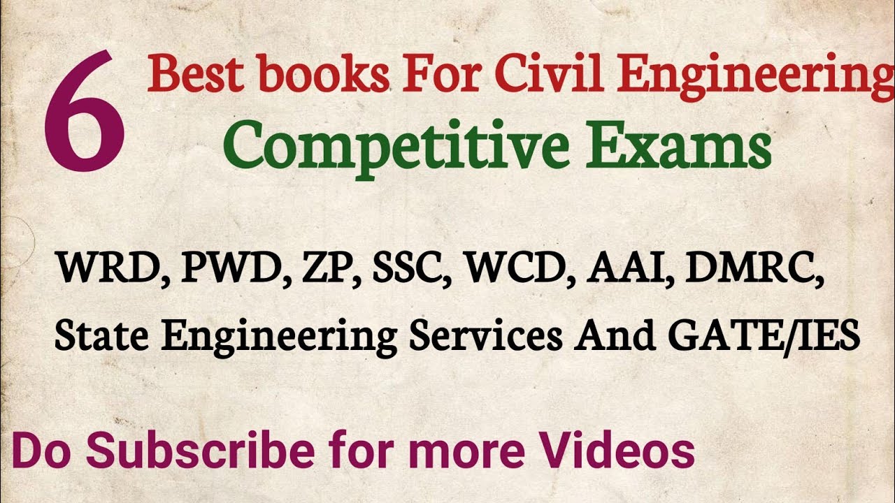 6 Best Books For Civil Competitive Exams || WRD, ZP, PWD, SSC And All JE Exams ||
