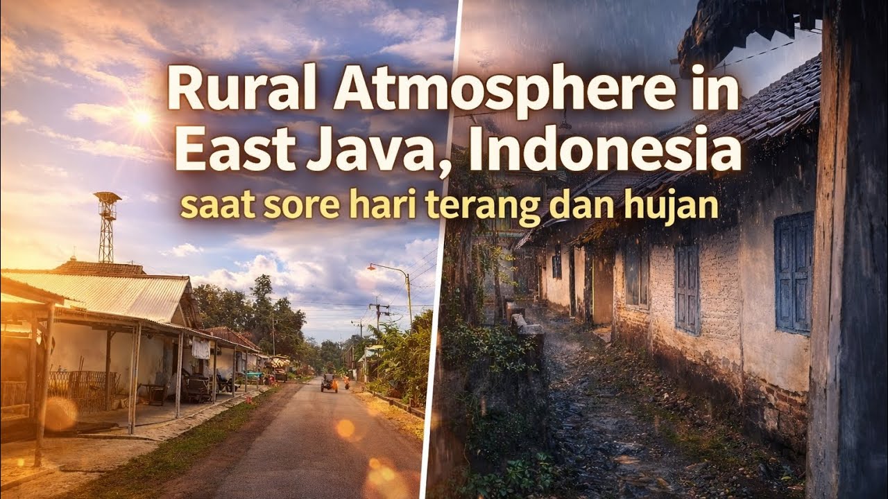 🔥🌦️ Two Faces of Rural East Java — Sunny Afternoon Turns Into Rainy Serenity 🇮🇩
