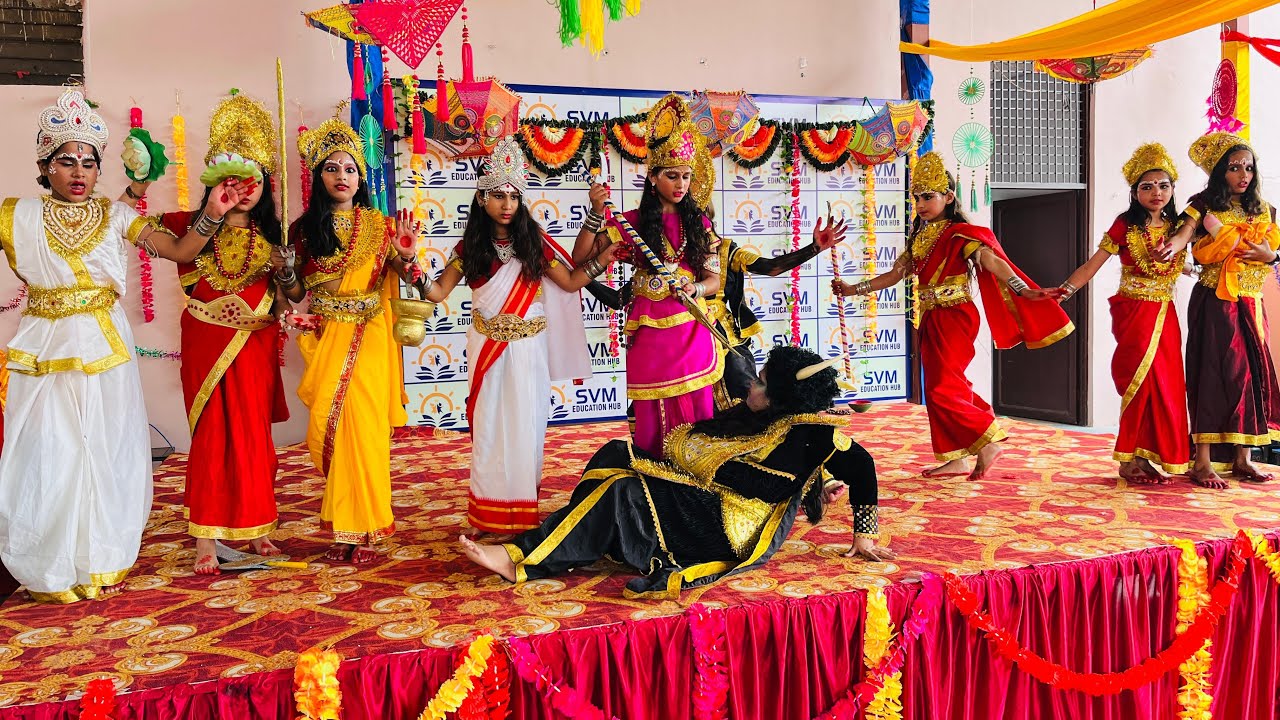"Navratri Special | Mahishasur Vadh Natak | School Performance | Durga Maa Vijay Katha"