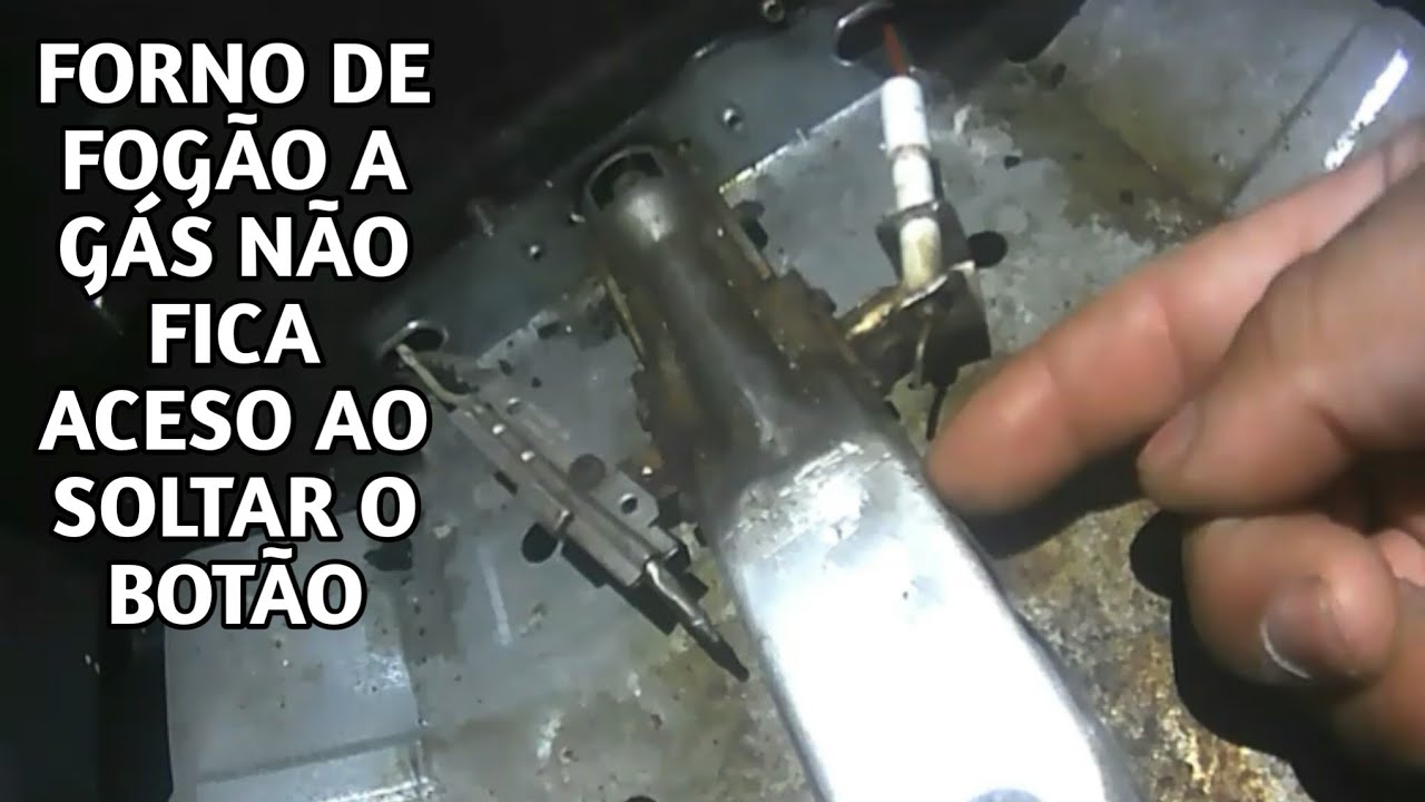 Forno de Fogão a gas não fica aceso aõ solta o botaõ