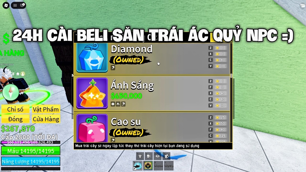 24H CÀI BELI SĂN TRÁI ÁC QUỶ NPC CÙNG NHỎ LỚP TRƯỞNG