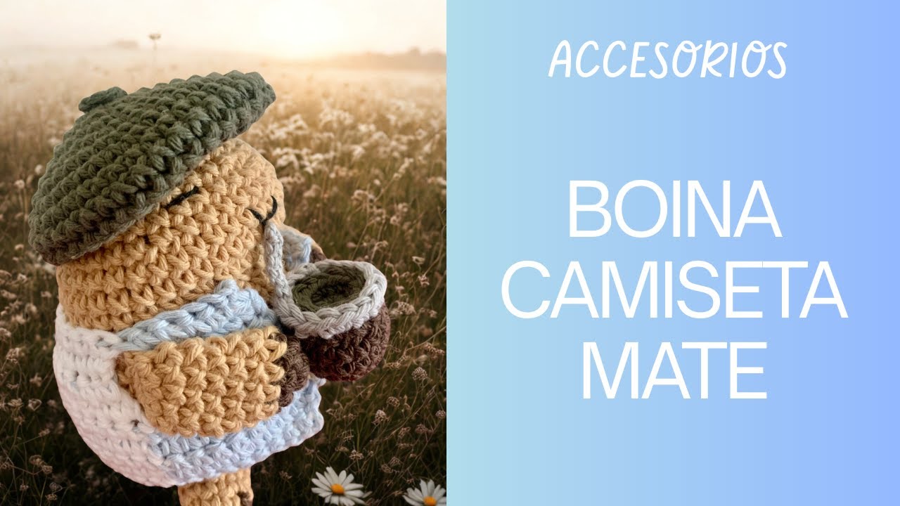 Аргентинские аксессуары для амигуруми в виде капибары 🧉🇦🇷 | Берет, футболка и тыква мате шаг за ш...