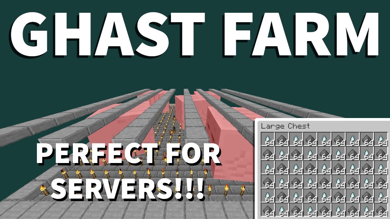Best Easy Ghast Farm Minecraft 1.21.10 - 600 Tears per Hour - Gunpowder Farm - Perfect for Servers