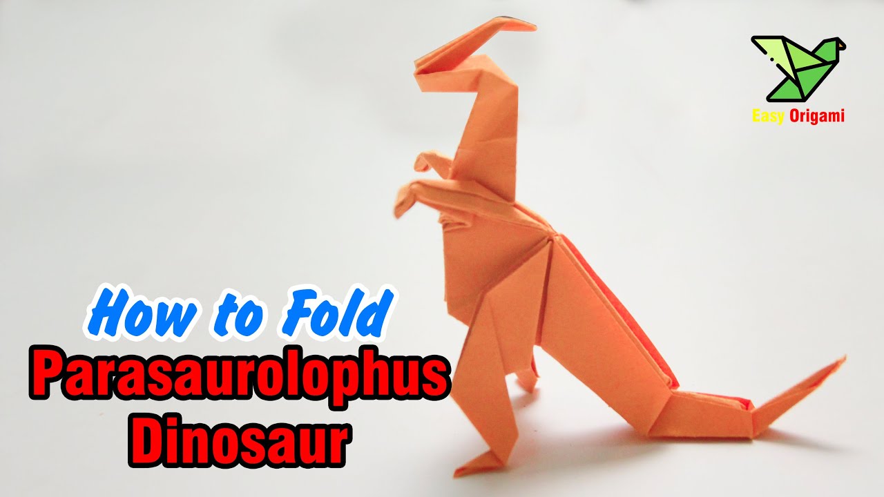 How to fold Parasaurolophus Dinosaur | Folding paper Dinosaur easy | origami Dinosaur