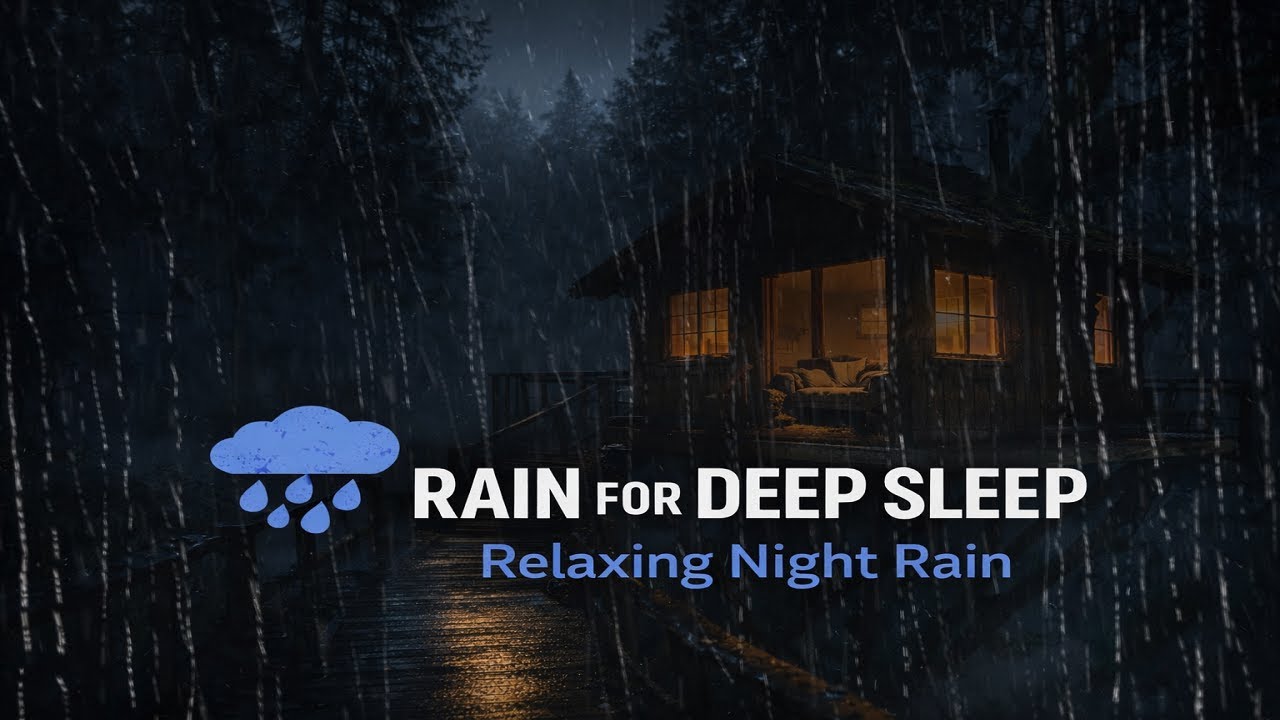 Gentle Rain Sounds on a Cabin Window 🌧 (No Ads) | Peaceful Dark Room for Deep Sleep & Relaxation 44