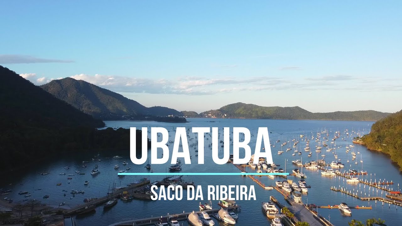 Saco da Ribeira, Ubatuba, SP, Brasil, drone video 4K