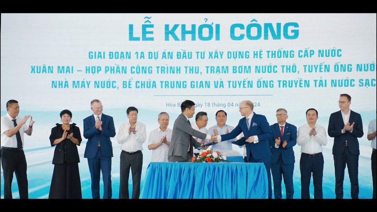 LỄ KHỞI CÔNG GIAI ĐOẠN 1 DỰ ÁN ĐẦU TƯ XÂY DỰNG HỆ THỐNG CẤP NƯỚC XUÂN MAI HOÀ BÌNH