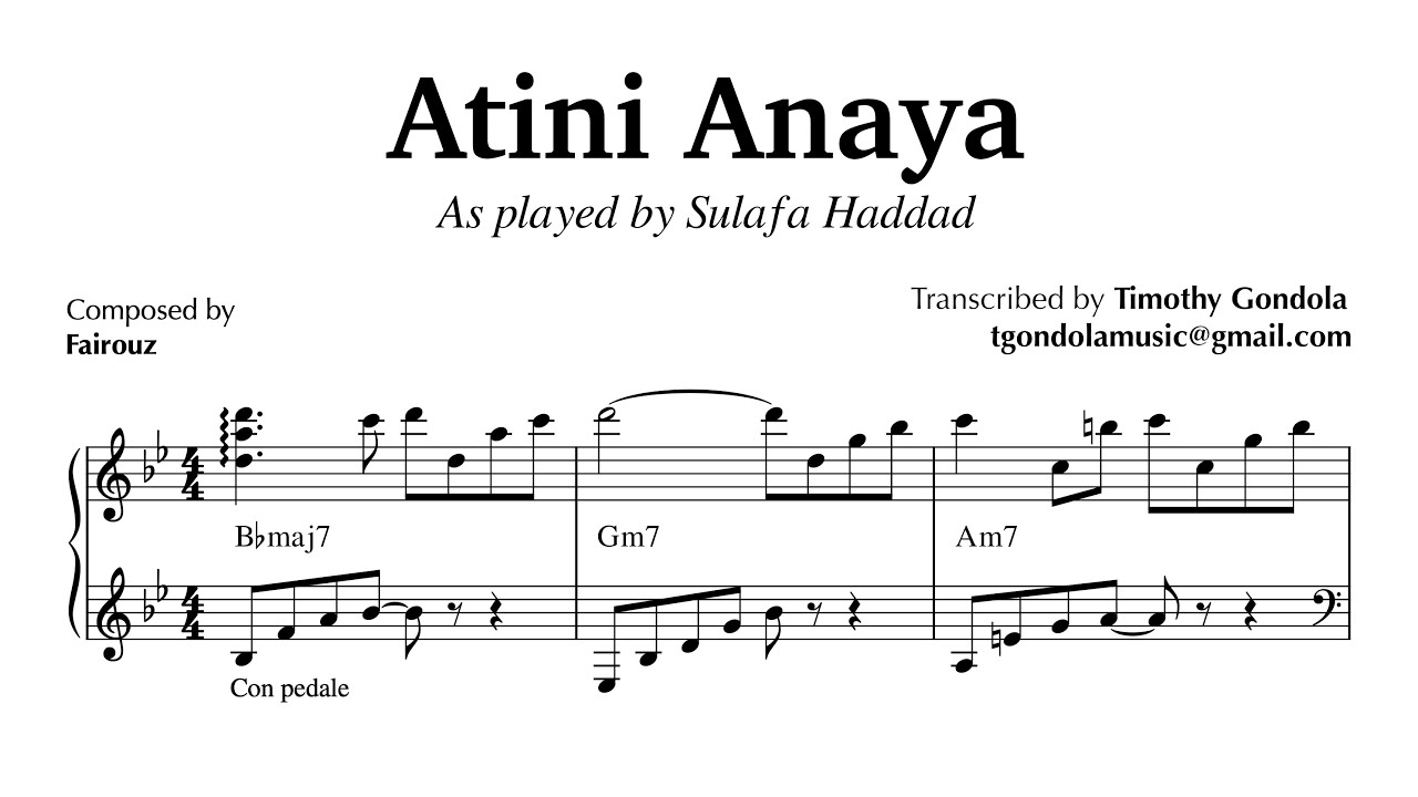 Sulafa Haddad| Lebanese Piano Transcription