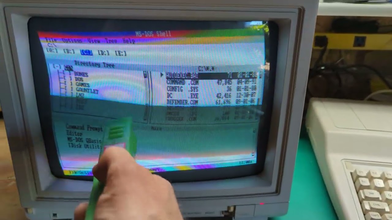 Degaussing a Tandy CM-5 with a scary wand