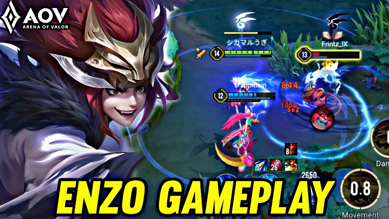 AOV : ENZO GAMEPLAY | IN JUNGLE - ARENA OF VALOR LI&Ecirc;NQU&Acirc;NMOBILE ROV