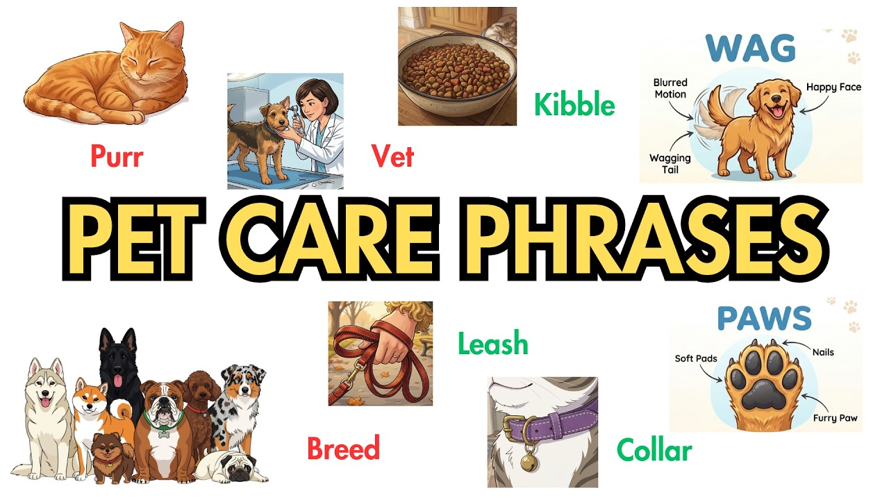 Master 50 Essential English Words and Phrases for Pet Lovers {with sentences)