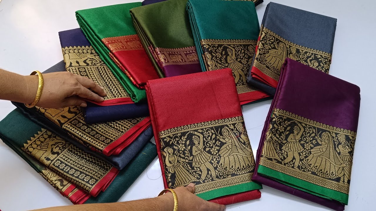 😍Latest Narayanapet Art Silk Sarees with Jacquard Border🥳❤❤Free Shipping#trending#saree#silk