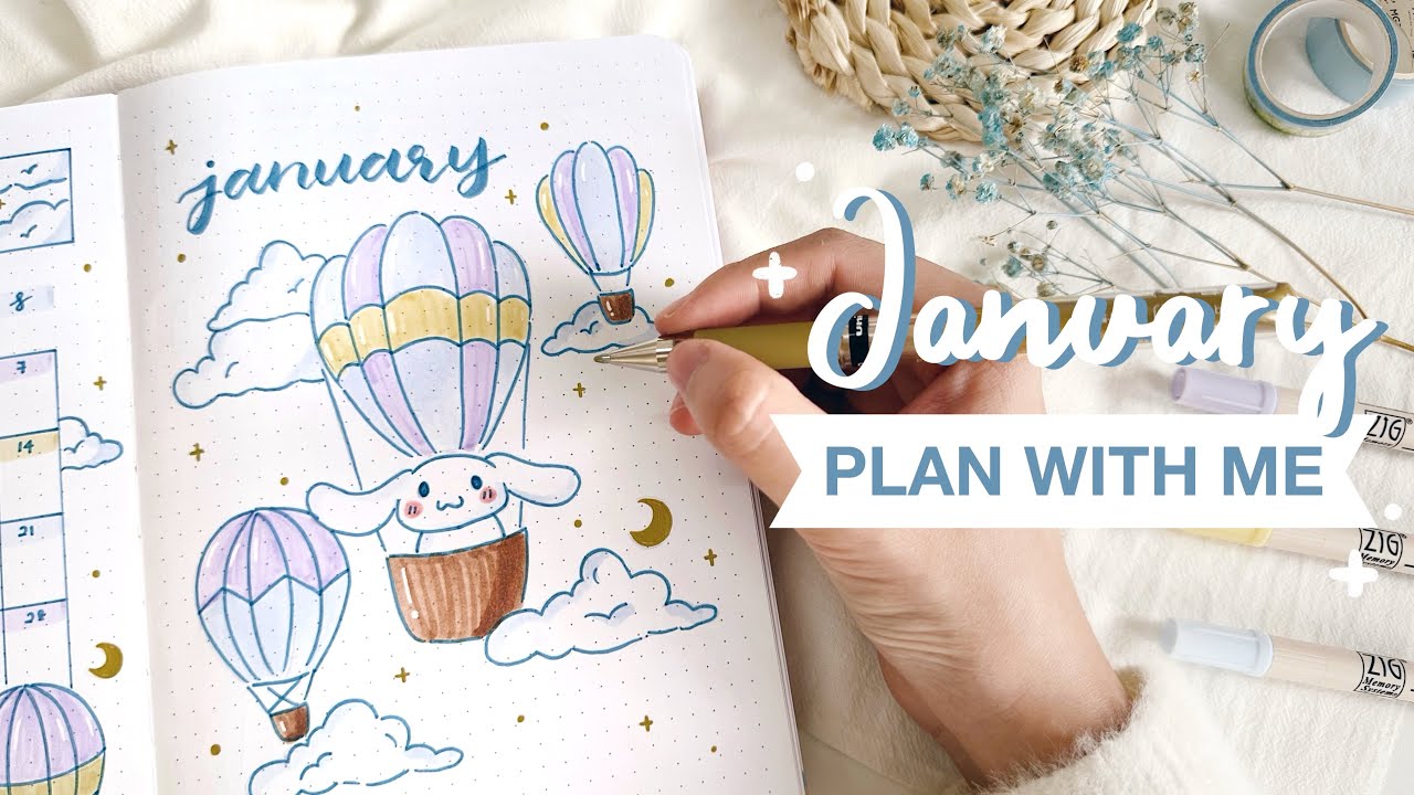 ☁️ plan with me // january 2024 bullet journal setup