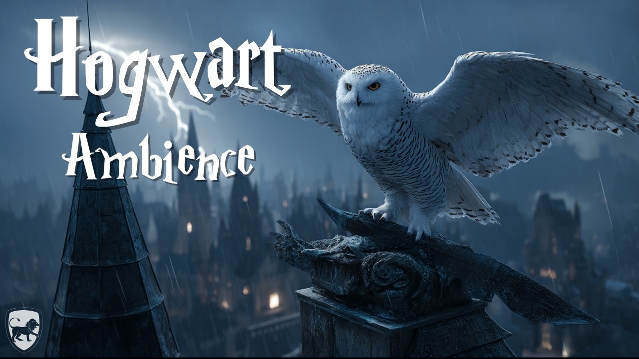 Hogwarts Thunder Castle ⚡ Mystical Storm Atmosphere Beneath the Night Sky