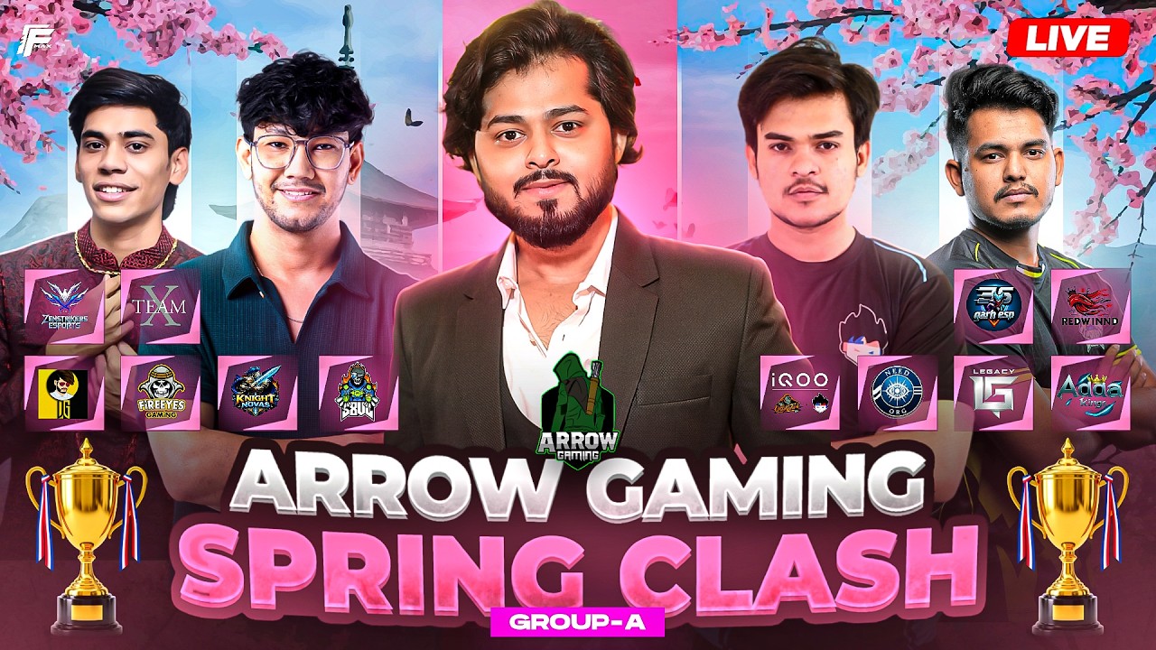 ARROW SPRING CLASH - Group A🔥S8UL ELITE , iQOO OG X TSG, UG X GRP , FG 🔥Tournament Live #arrowgaming