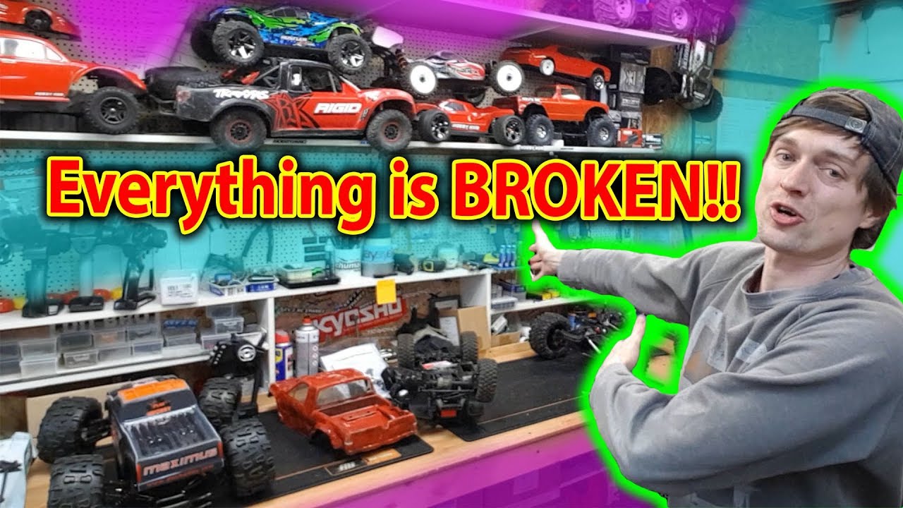 All my broken RC Cars - Shop time! Fixing all the mess