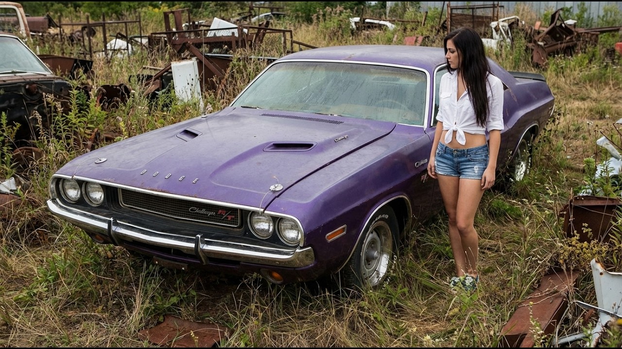 ASMR Car Restoration Full Rebuild of Purple Dodge Challenger R/T 1970 from Abandoned to Looking New