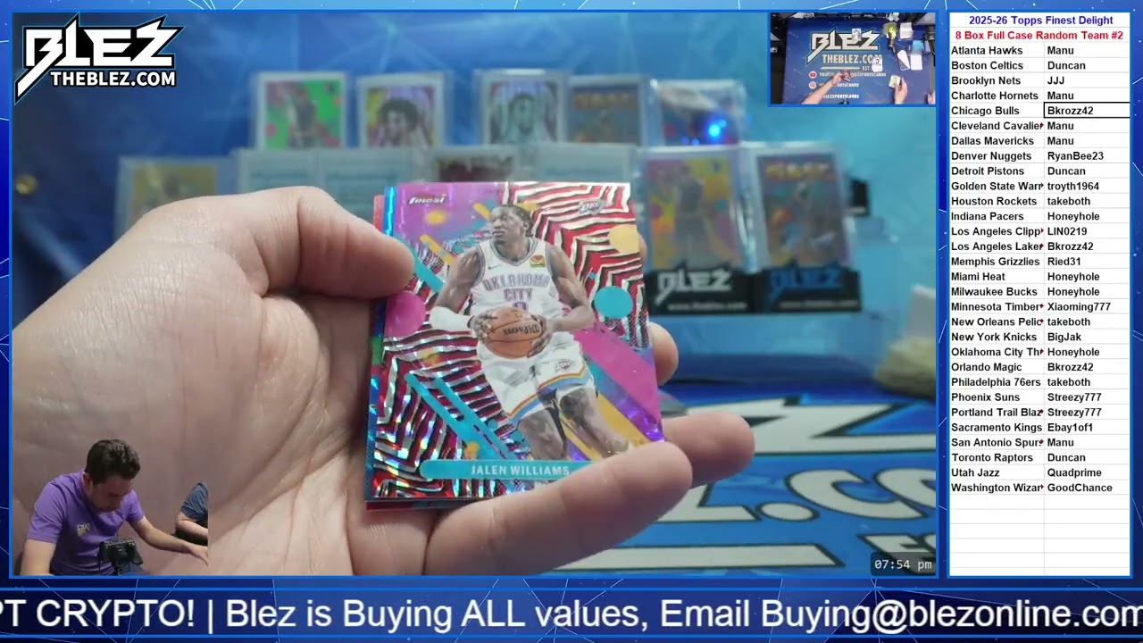 2025-26 Topps Finest Delight NBA 8 Box Full Case Break #2 Ranodm Team