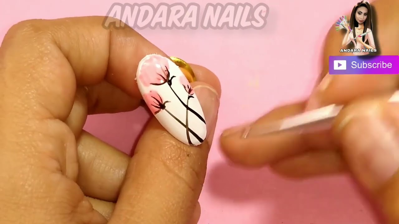 Flores mano alzada/#dise&ntilde;o Para #u&ntilde;as  /Flores Faciles/ #flores  mano alzada/Nail Desingn/#nailart