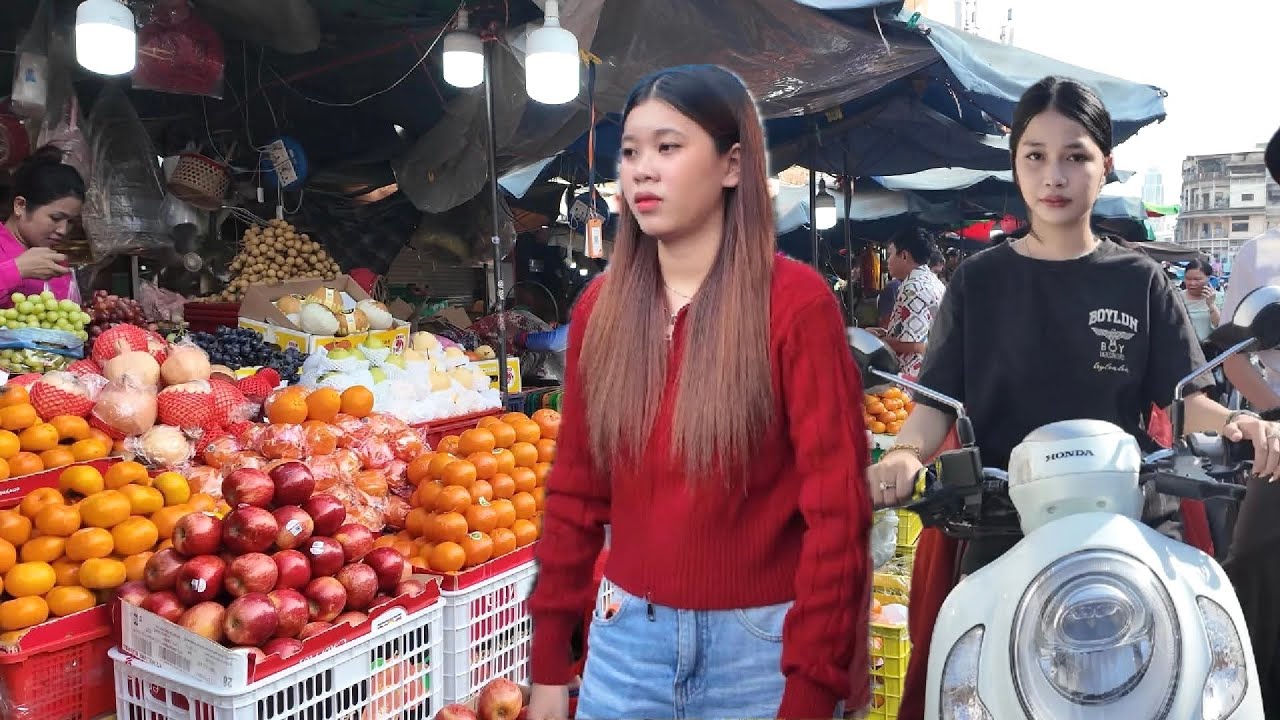 Happy Chinese New Year 2026 - Walking Tour Explore Orussey Market in Phnom Penh, Cambodia 4K