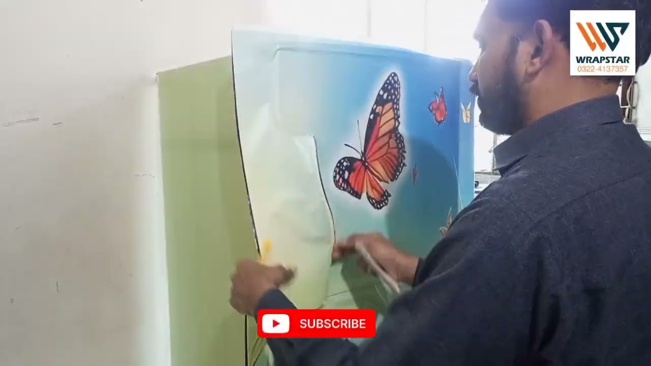 How to apply Fridge Door Vinyl Sticker At Home l Easy and Best Vinyl Pasting Trick l Wrapstar Paster
