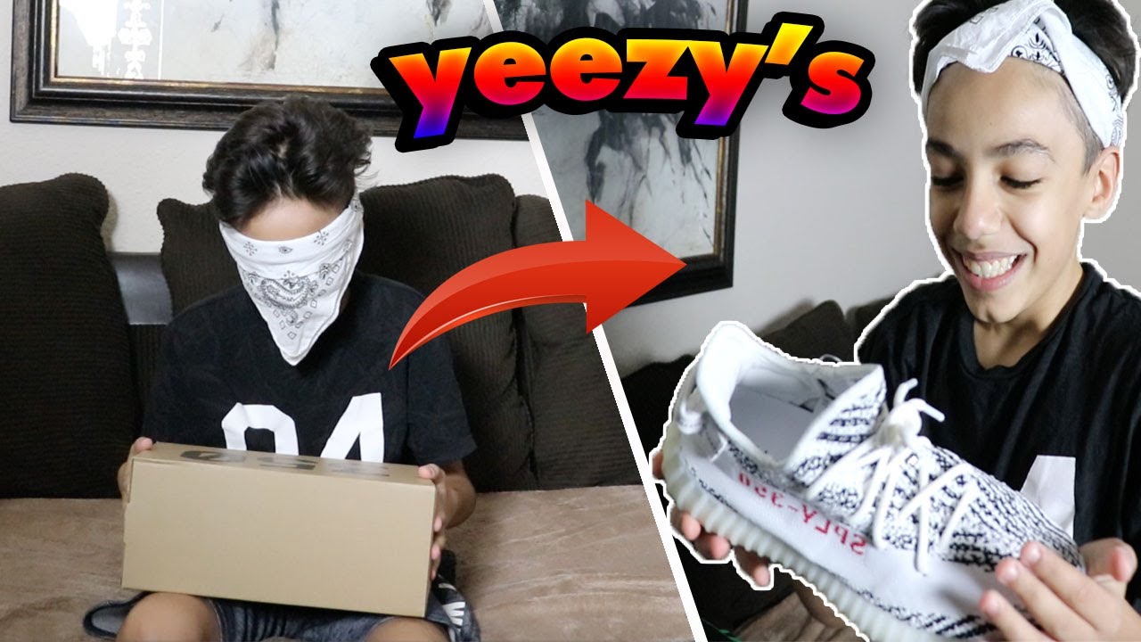 Surprising Brother With New Yeezy's! (Crazy Reaction)