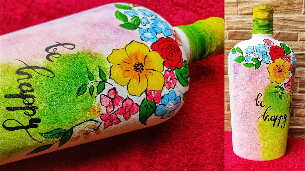 Simple Bottle Art/Bottle Painting/Easy Bottle Craft/My Candle Light