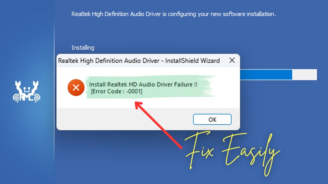 Ошибка установки драйвера Realtek HD Audio!! Код ошибки 0001 | Легко исправить!