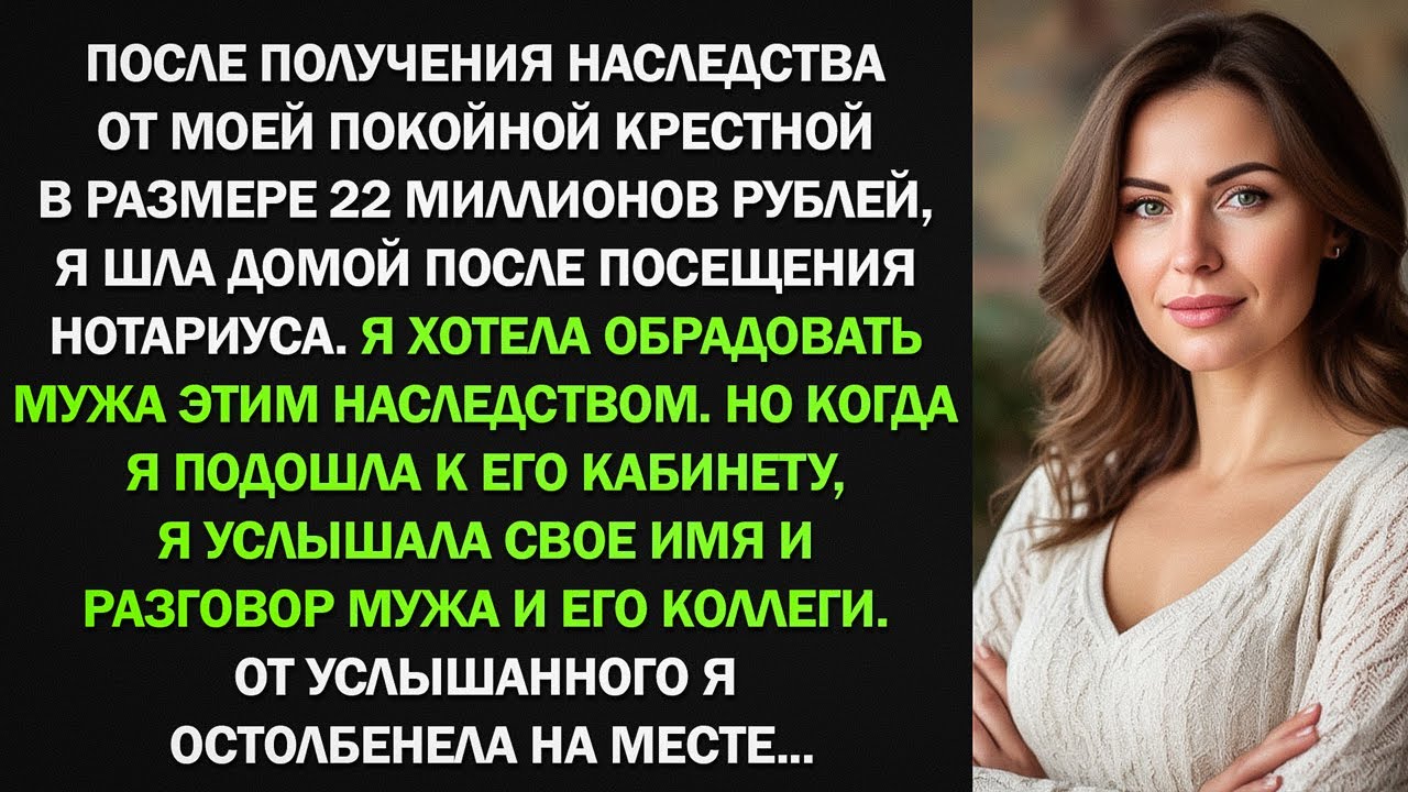 Я получила от крестной крупное наследство. Но когда я услышала разговор мужа с его коллегой я...