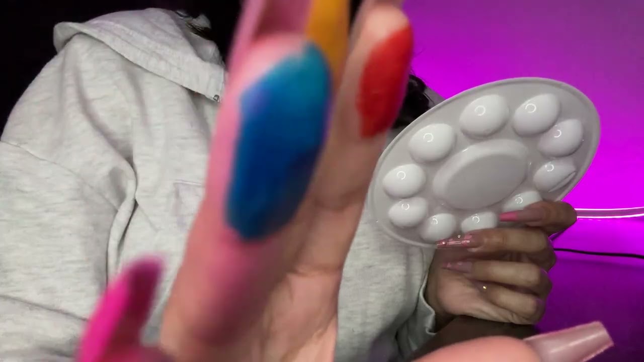 Finger Painting Your Face🎨 Mouth Sounds & Whispers ASMR✨