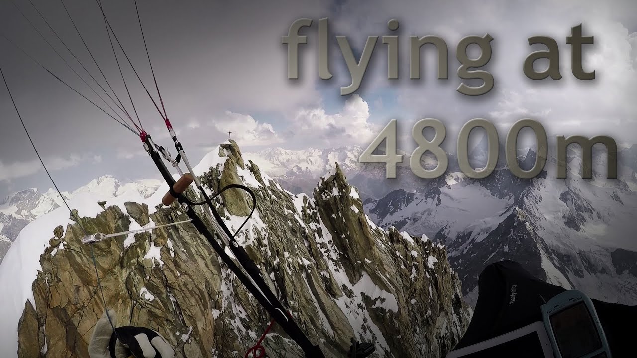 Paragliding above Weisshorn and Dent Blanche - Cret du Midi