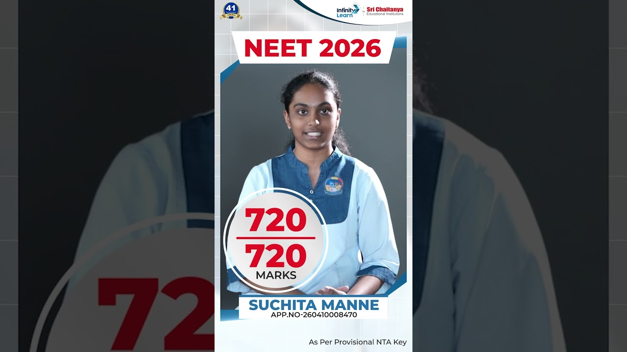 🔥Perfect 720/720 in NEET 2026 😱 Suchita Manne Reveals Her Preparation Strategy #neettopper2026